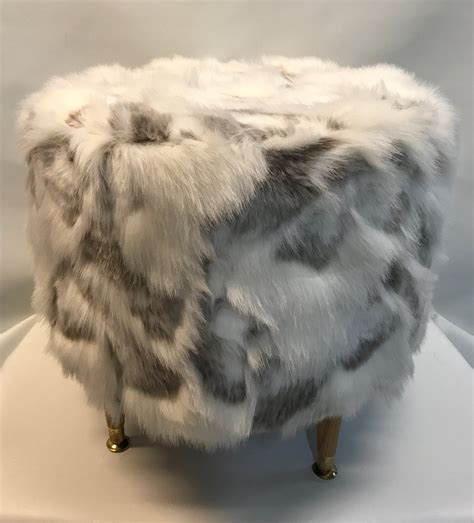 White Fluffy Ottoman