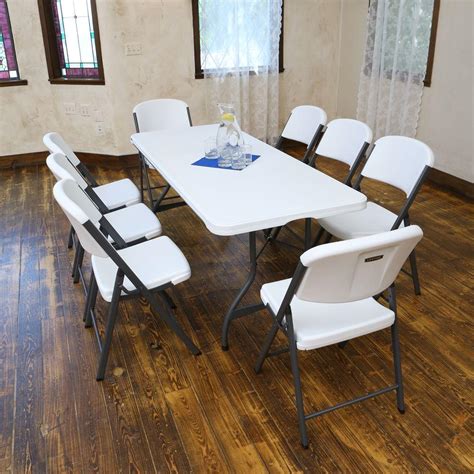 White Folding Table With Chairs