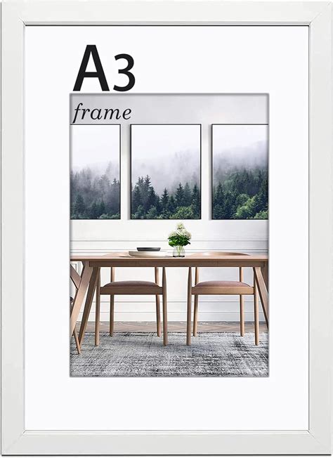 White Frame For A3 Print With Mount