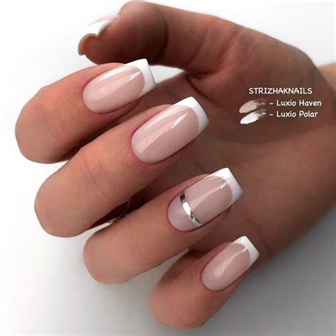 White French Tip Squoval Nails
