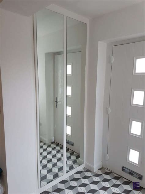 White Full Mirror Wardrobe