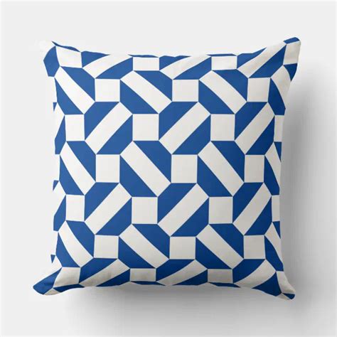 White Geometric Pattern Throw Pillow
