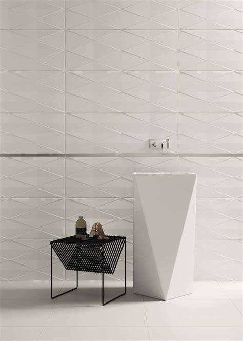 White Geometric Tile