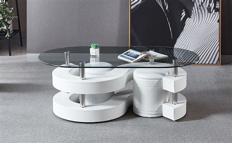 White Glass Coffee Table Sets