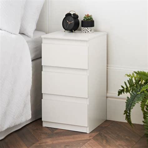 White Gloss Bedside Table B M