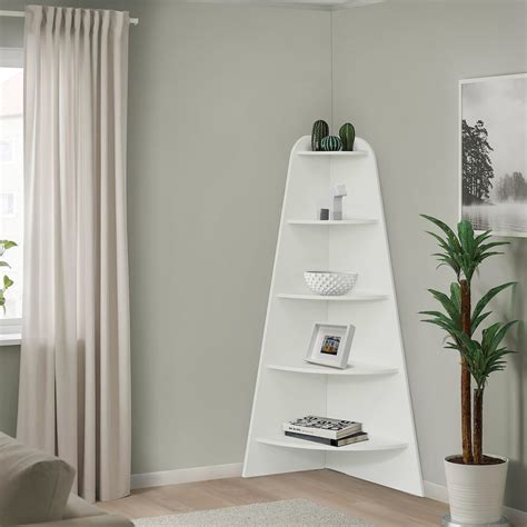 White Gloss Corner Shelf Unit