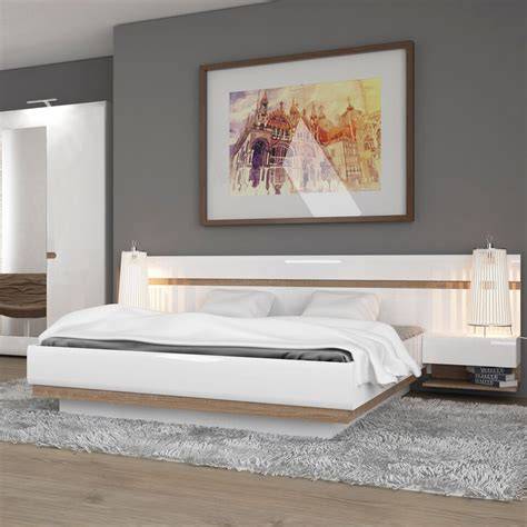 Paulina White High Gloss Double Storage Bed MySmallSpace UK