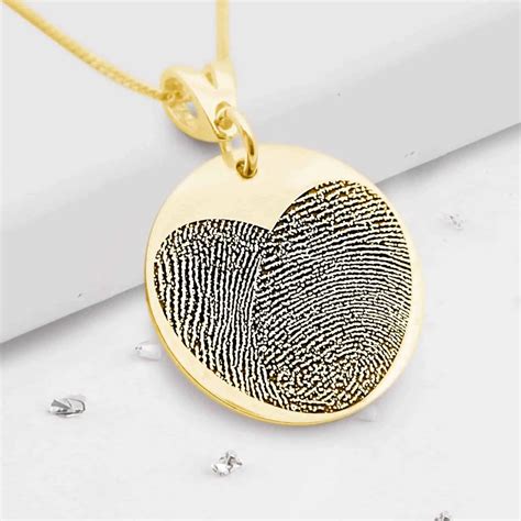 white gold fingerprint necklace