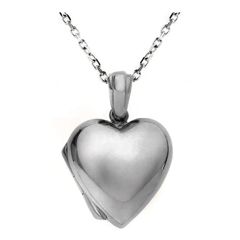 white gold heart shaped locket