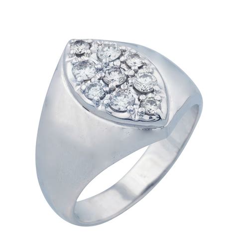 White Gold Mens Ring Size 12