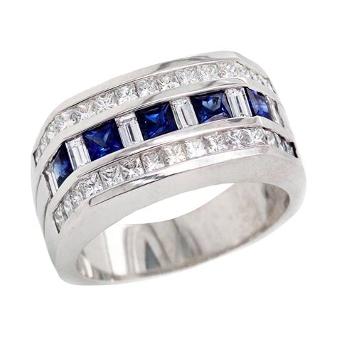 white gold mens wedding rings with sapphire