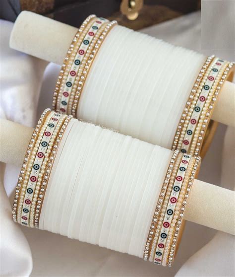 White Gold Wedding Bangles