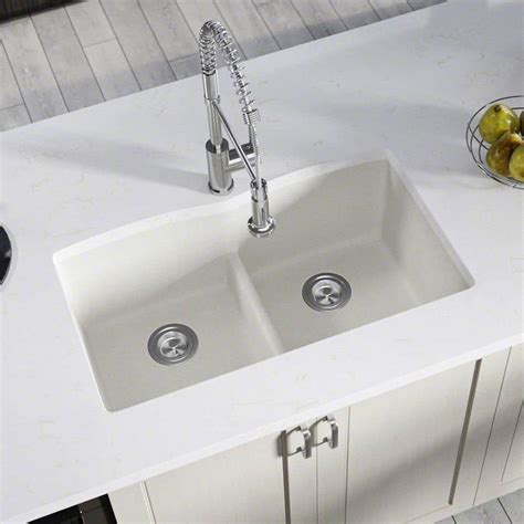 white granite undermount kitchen sinks