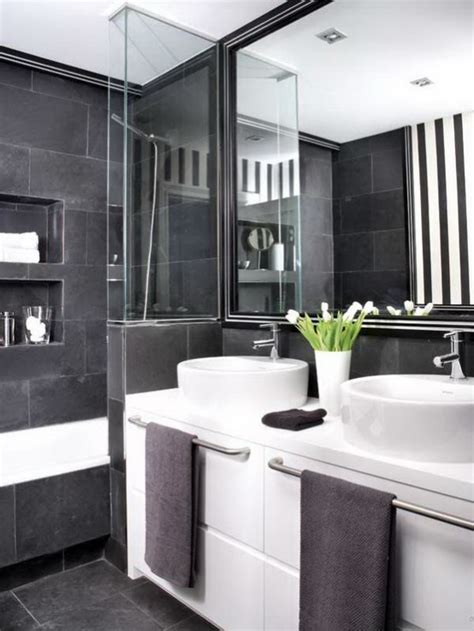 White Gray Black Bathroom