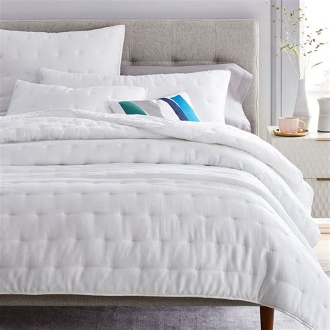 White Grid Stitch Bedspread