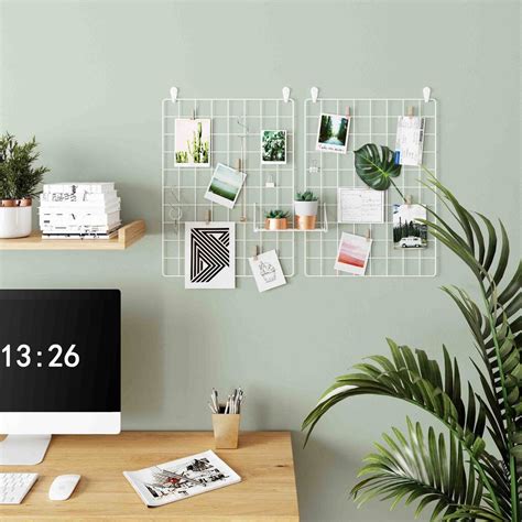 White Grid Wall Decor
