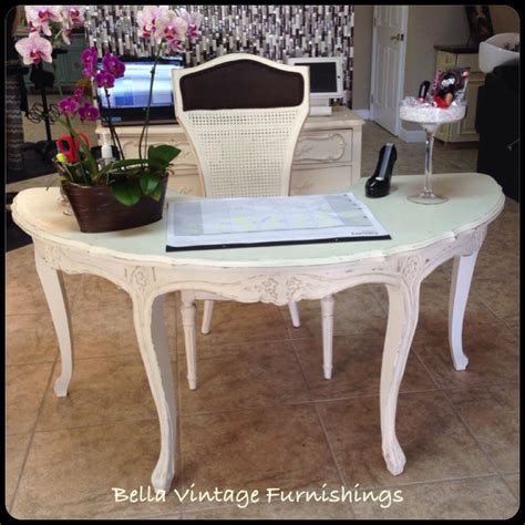 White Half Moon Desk