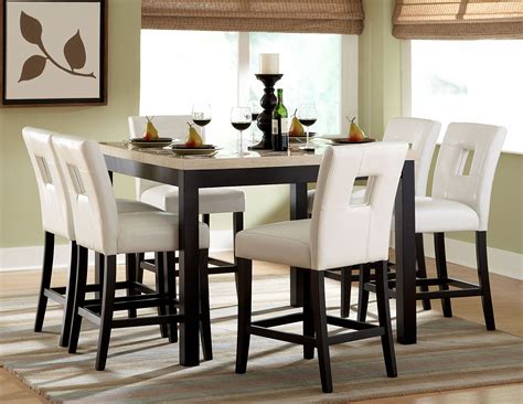 White High Top Dining Table Set