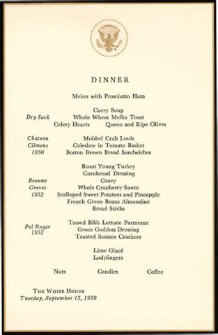 white house correspondents dinner menu