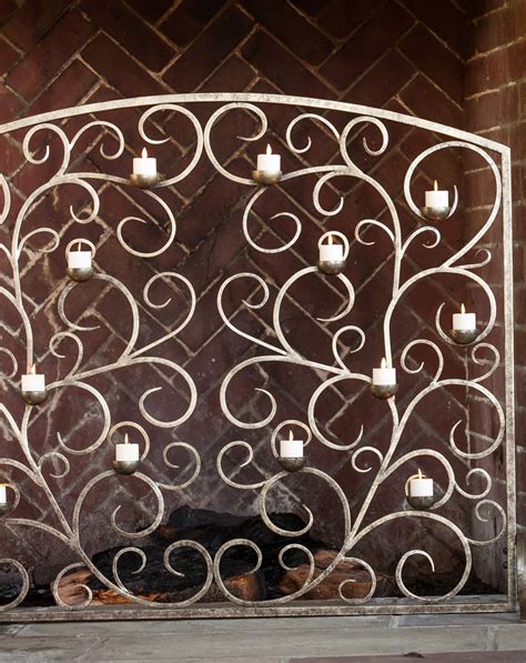 White Iron Fireplace Screen
