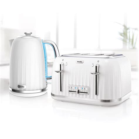 White Kettle And Double Toaster Set