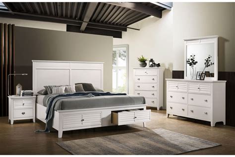 Cottage King Panel Bedroom Set 3Pcs NRLWT5130 AAmerica Northlake White