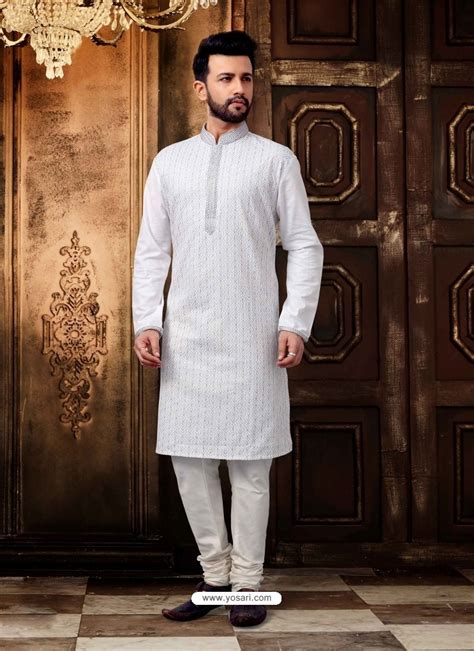 white kurta pajama for men