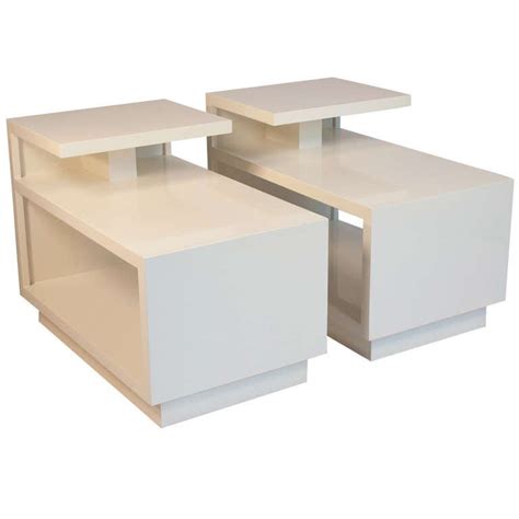 White Lacquer End Tables
