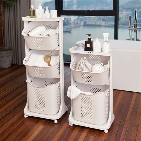 White Laundry Basket Rack