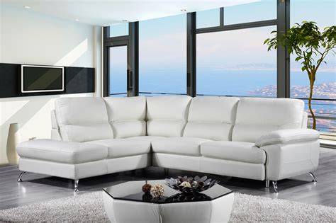 White Leather Sofa With Chaise Longue Mostly Danish Furniture Ottawa