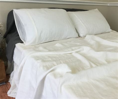 White Linen Sheets Double