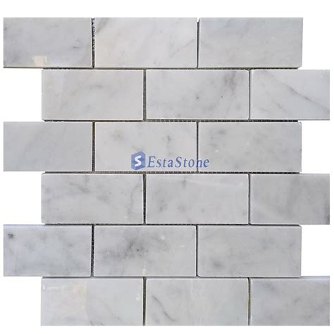 White Marble Brick Backsplash