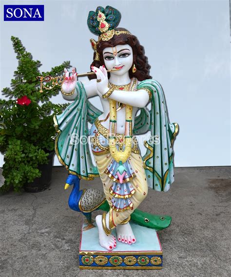 White Marble Krishna Statue