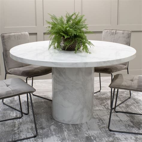 White Marble Top Round Dining Table