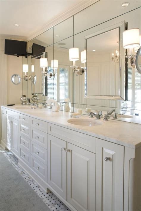 White Master Bathroom Mirrors