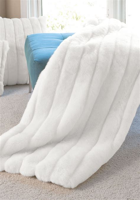 White Mink Throw Blanket