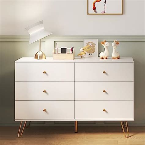 White Mirrored Dresser With Gold Knobs