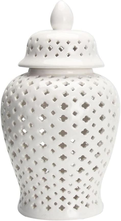 white pierced ginger jars