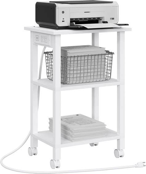 white printer cart