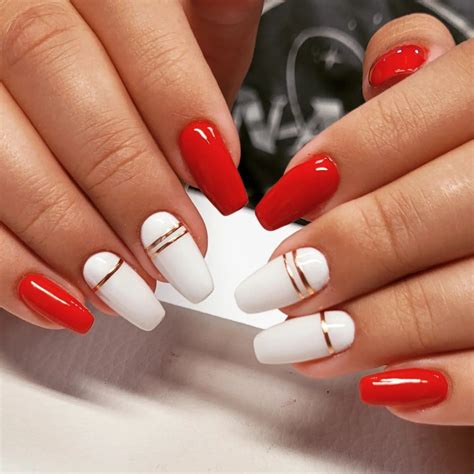 White Red Nails Ideas
