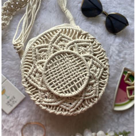 White Round Sling Bag