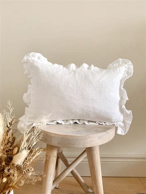 White Ruffle Cushion
