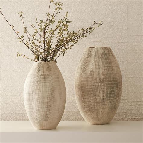 White Rustic Vases