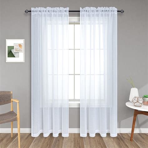 White See Through Curtains For Bedroom