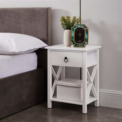 White Side Table For Bedroom