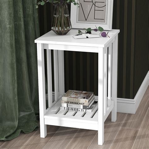 White Side Table With Storage