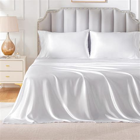 White Silk Bed Sheets