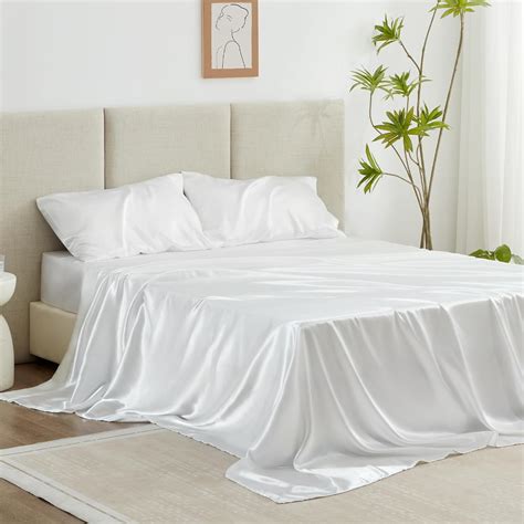 White Silk Sheet Set Queen