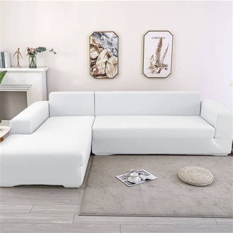 This White Sofa Cover L Shape For Small Space