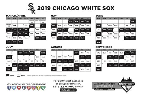 white sox schedule 2019
